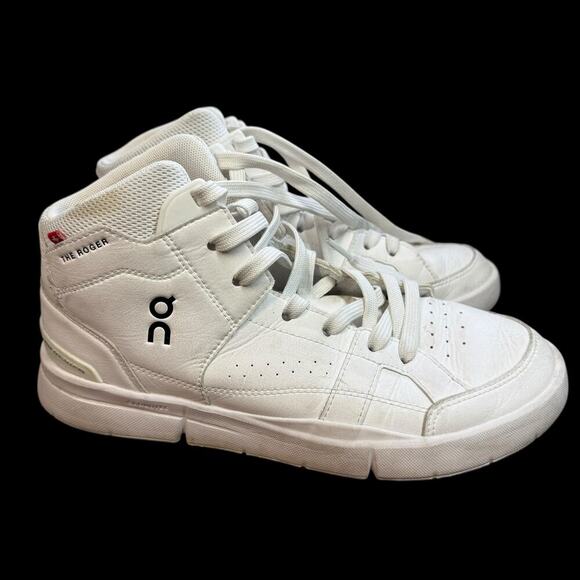 ON The Roger High Top White Sneaker Size 7.5 - Picture 3 of 11
